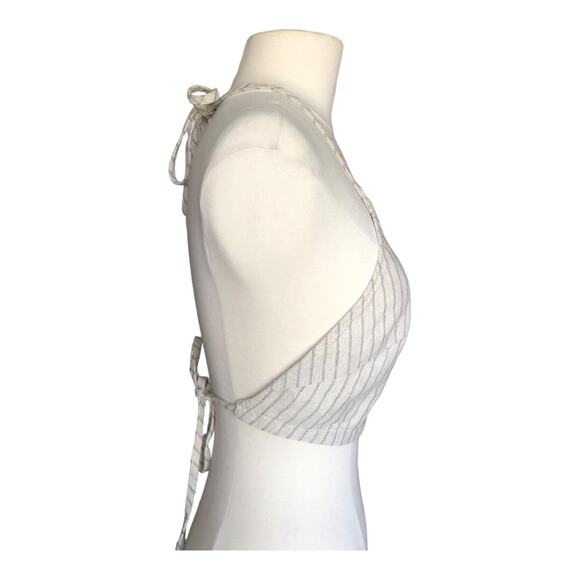Rag & Bone NWT Zoe Natural Striped Pintuck Sleeveless Halter Top Blouse XS - Picture 5 of 13